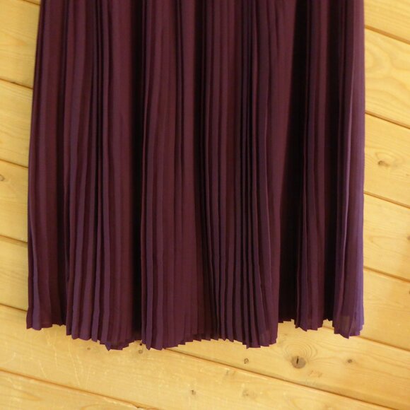 Eileen Fisher Purple Waistband Pull On Midi Long Micro Pleated Skirt NWT NEW 10 - Picture 6 of 15